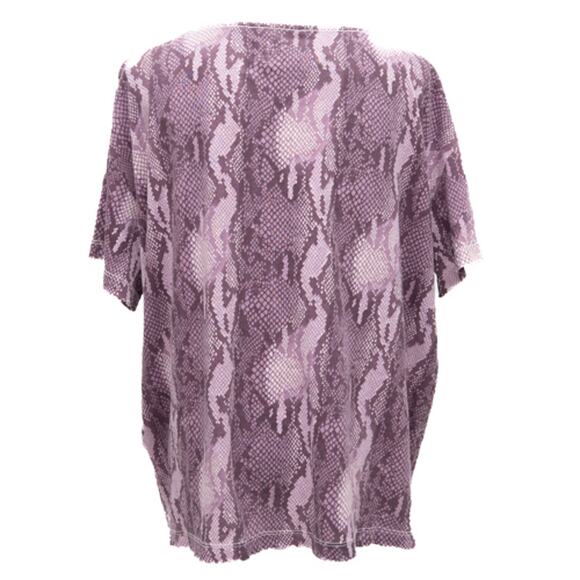 Current/Elliott Pink Python Print Short Sleeve Crew Neck T-Shirt Size Small - Picture 3 of 8